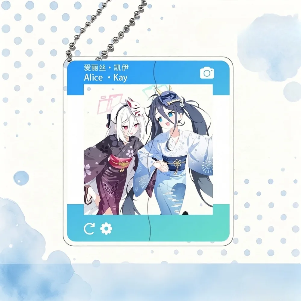 Blue Archive Alice Kay‌ Pull-out Cross-dressing Acrylic Keychain Badge Anime Game Character Cosplay Pendant Backpack Decor Gift