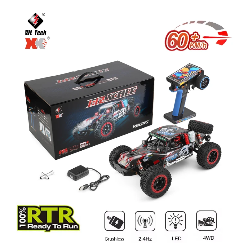 

New Product Wltoys 124028 Brushless Motor 45a Esc Metal Gear Alloy Chassis Fast And Powerful Hydraulic Shock Absorption Rc Car
