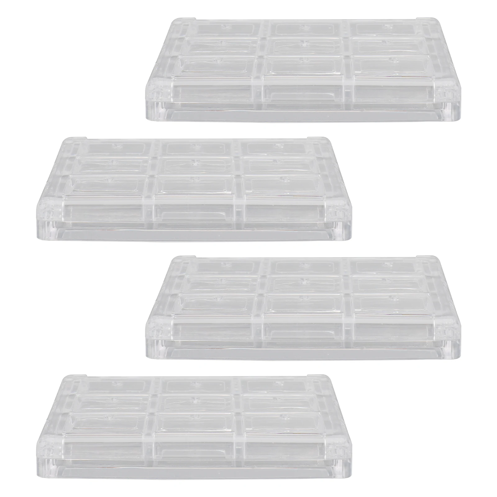 

4 Pcs Eyeshadow Box Transparent Shadow Container 9 Grids Travel Size Blusher Palette Durable Storage Case Makeup