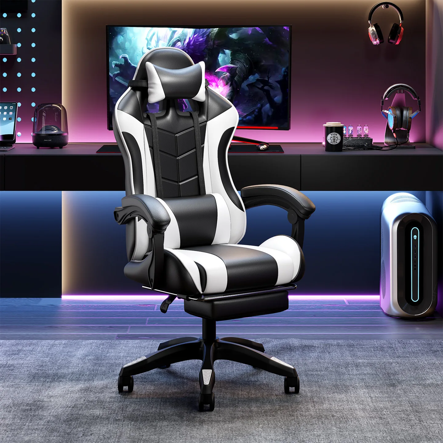 كرسي ألعاب، لعبة، كمبيوتر، مريح، مستقر، جسم الإنسان، هندسة، بث مباشر