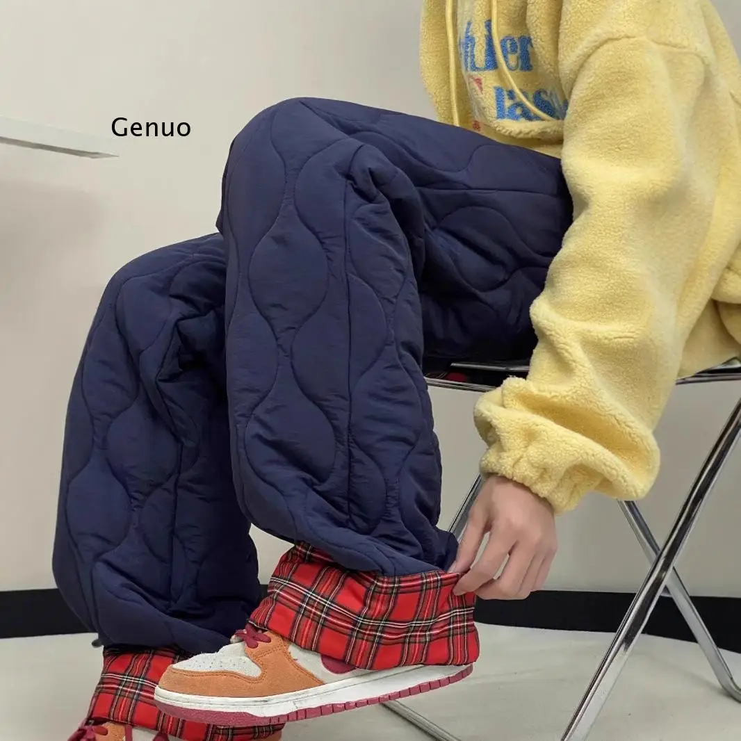 กางเกงขายาวลำลองผ้าฝ้ายสำหรับผู้หญิงไซส์เล็ก รุ่นใหม่ บุขนหนานุ่ม อุ่นสบาย เหมาะสำหรับใส่เป็นเสื้อคลุมด้านนอกในฤดูหนาว