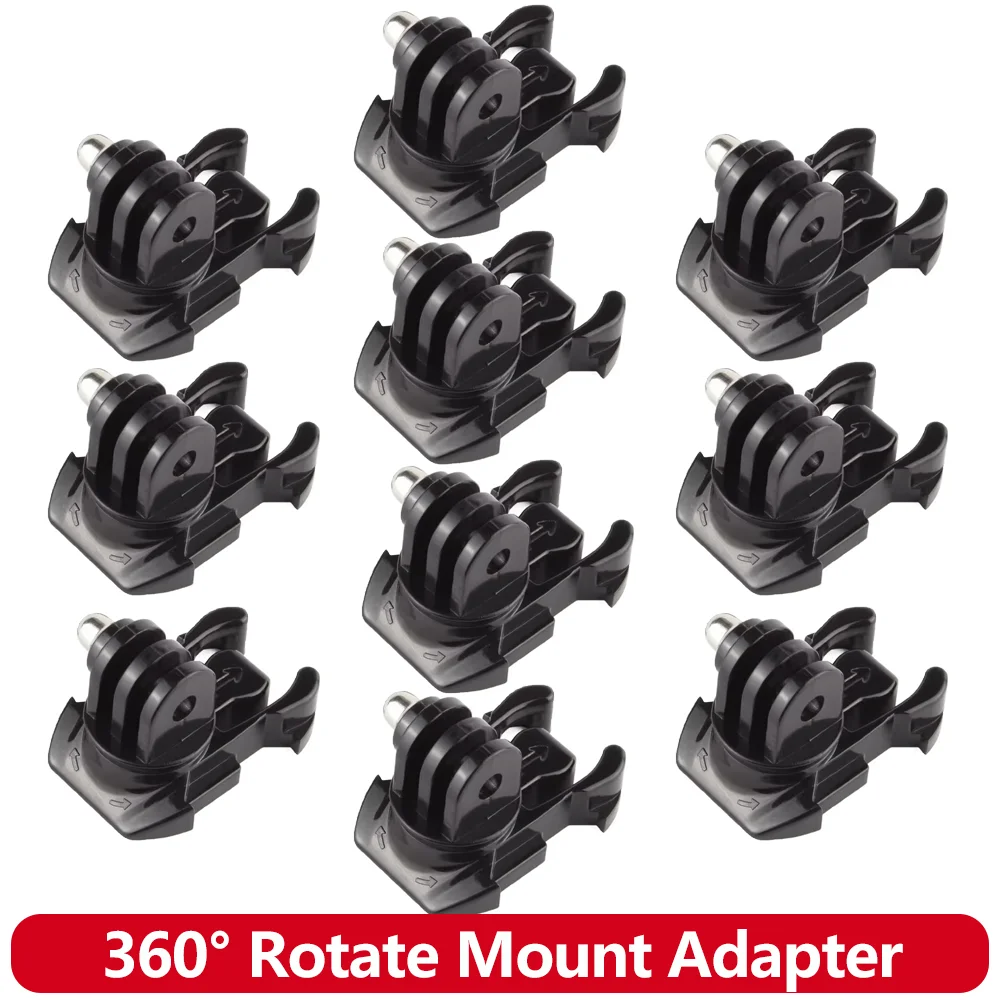 360 °   Base de suporte para capacete, adaptador giratório para gopro hero 13 12 11 10 9 8 7 insta360 sjcam sj4000 akaso dji osmo câmera de ação