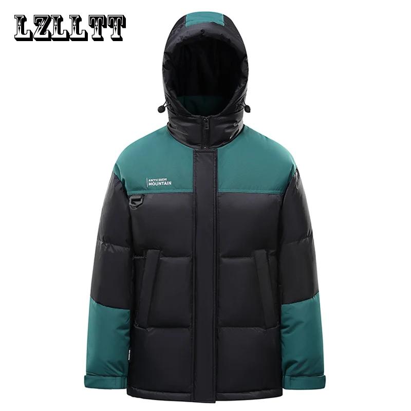 Winter Men 90% Down Duck Parkas Jackets Mens Warm Fleece Down Jackets Men Windproof Waterproof Casual Hooded Jacket Parkas Male