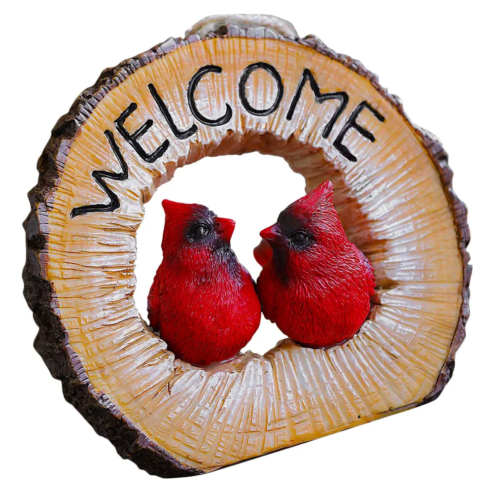 

Couple Red naments Lovers Outdoor Resin Hanging Tree nament Decor Garden Statue Couple Bird Pendant Tree nament