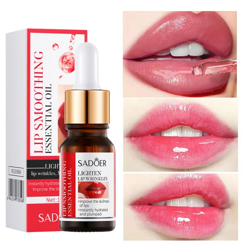 Lip Booster Plumping Serum Öl mit Hyaluronsäure – Feuchtigkeitsspendend, sexy, nicht reizend, aufhellend, faltenmindernd, für volle Lippen
