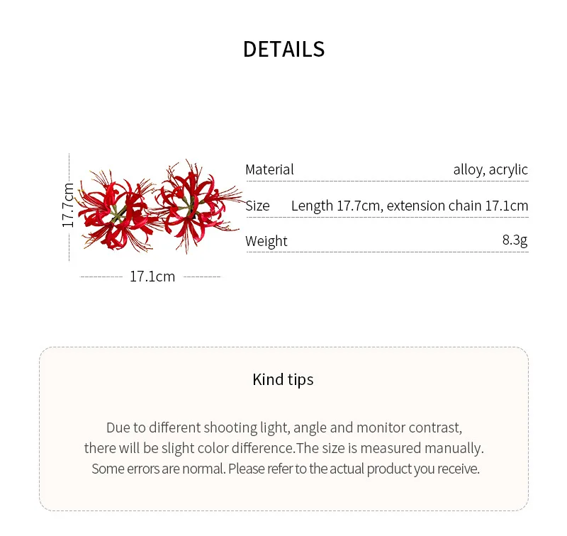 Super Fairy Artificial Red Purple Magic Lily Hair Clips for Women Girls Temperament Elegant Duckbill Clip Romantic Shark Claw M image 6
