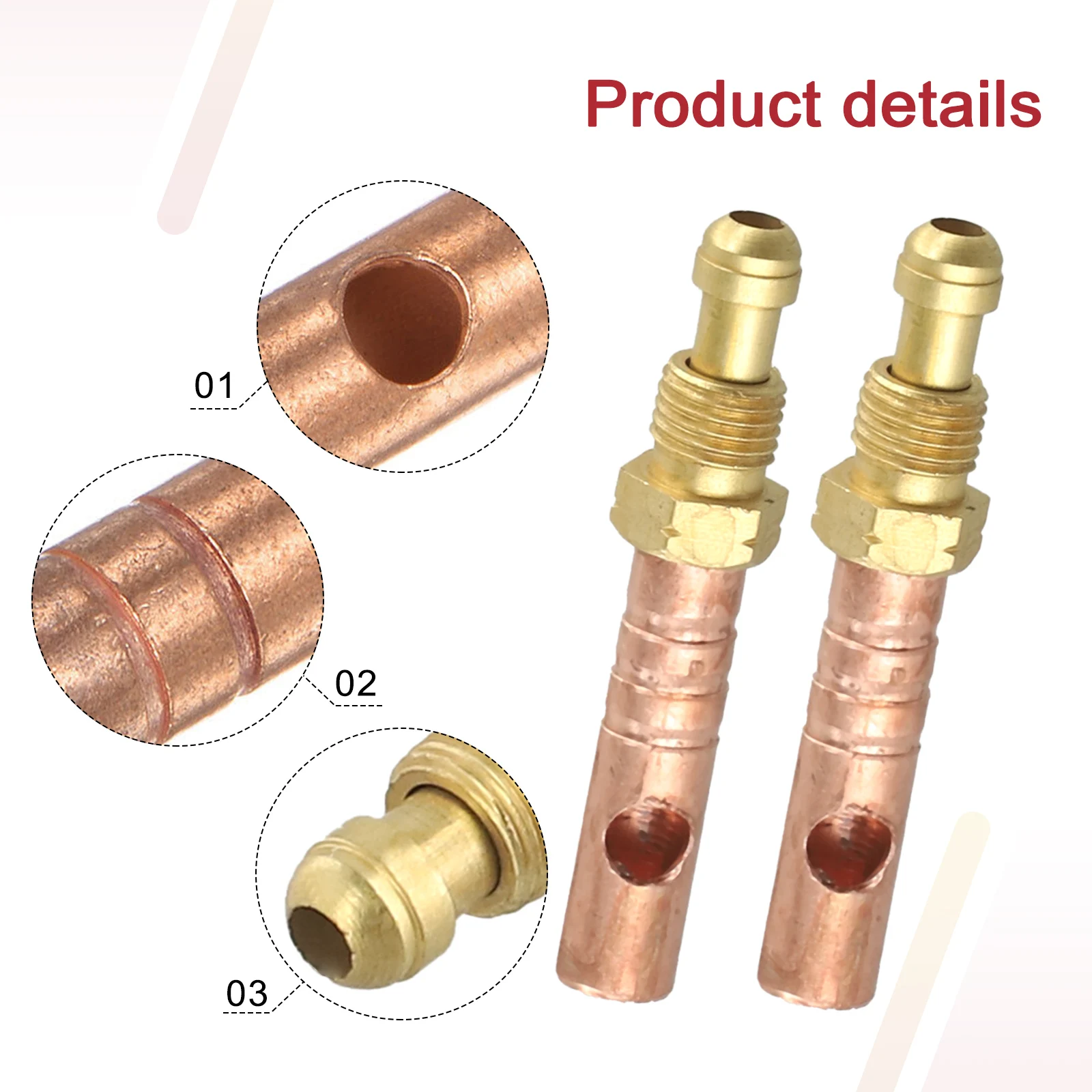 Metalworking Head Adapter Welding Equipment 3/8-24UNF Connector Adapter Copper For WP18 for tig for tig Welding for torch