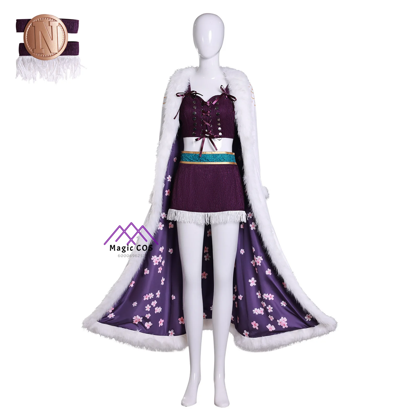 

Popular Japanese Anime Cosplay Costume Anime Nico Robin Role Playing Purple Outfit Hat for Women Adult Comic Con Party Suits