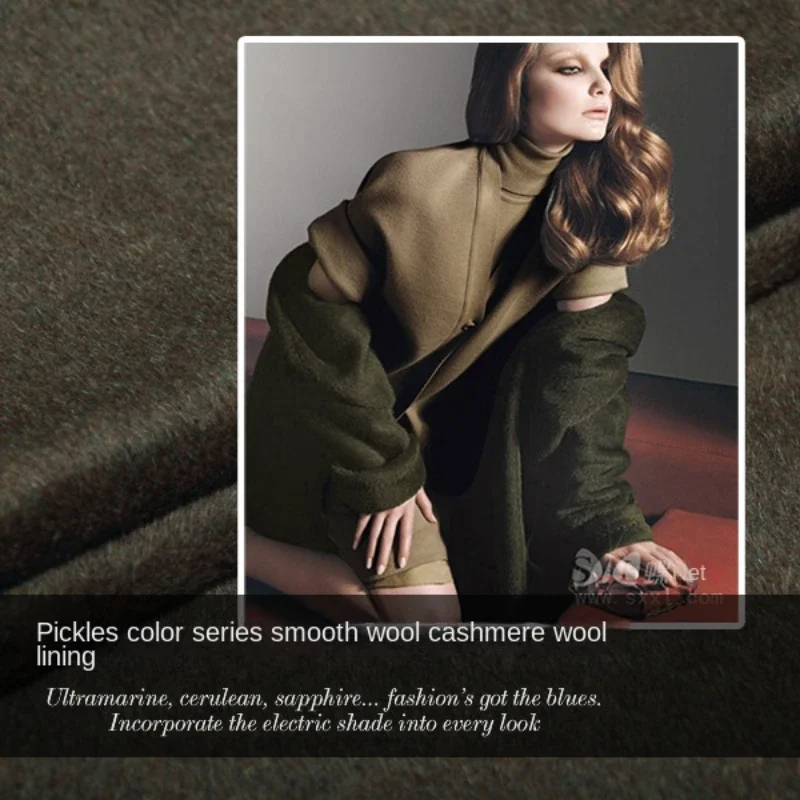 Wool Fabric Pickle Color Smooth Woolen Cashmere Material Fall Winter Drape Coat Woolen Dress Fabrics Cloth by Meter