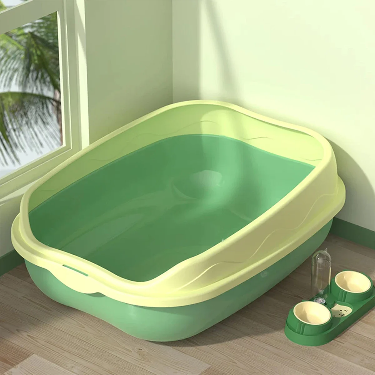 Cat Litter Box Portable Bedpan Removable Semi Closed Kitty Litter Pan Potty Toilet for Rabbit Medium Large Cats Small Animals