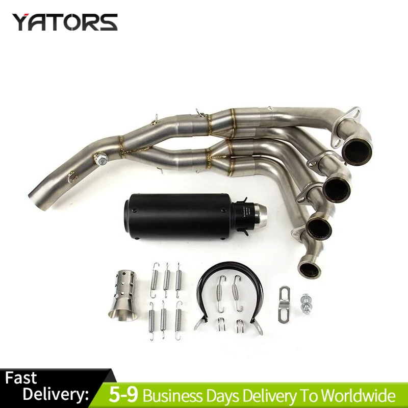 

For Yamaha YZF R6 2006-2020 Full System Exhaust Tips Black Header Pipe Exhaust Systems Exhausts Pipes