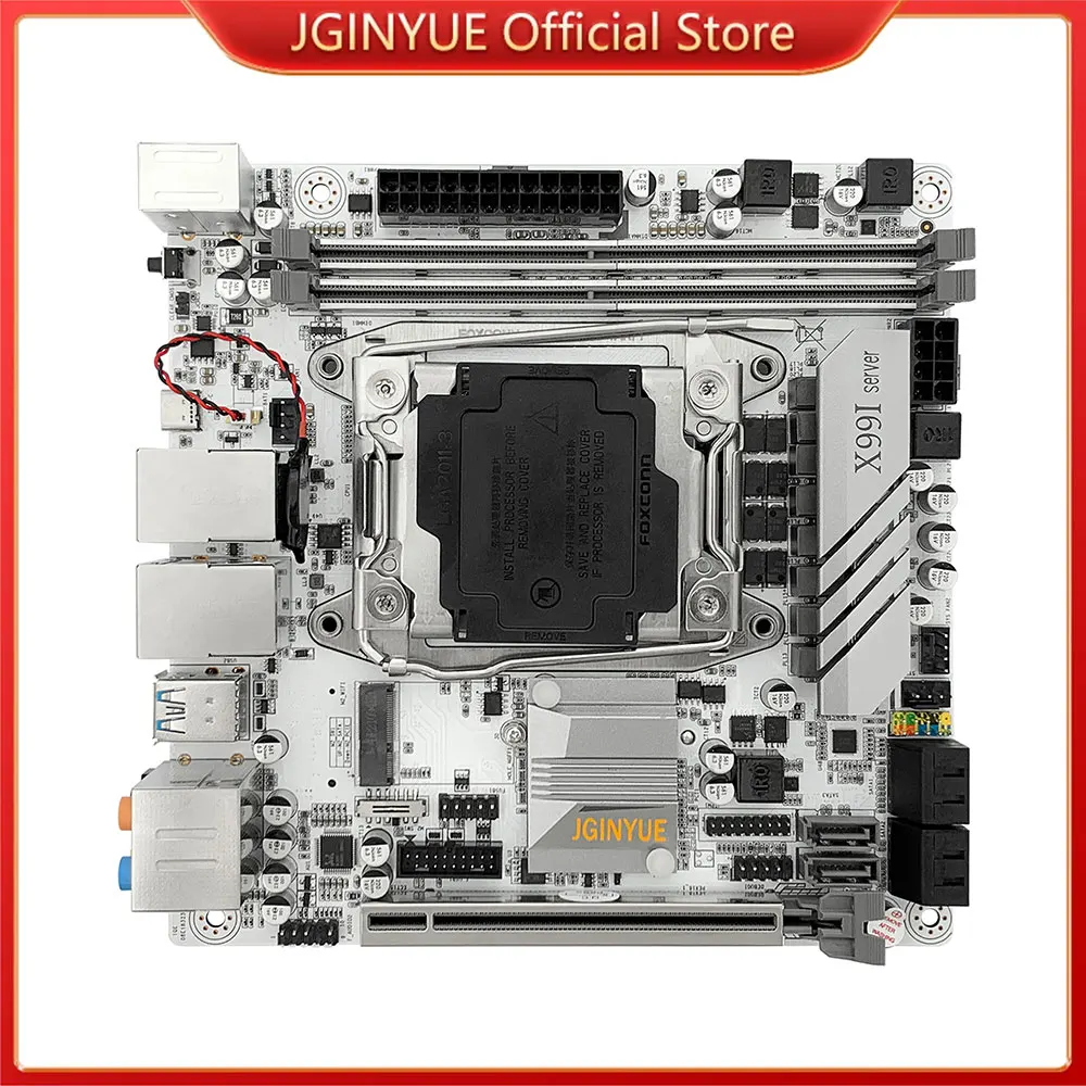 JGINYUE X99 itx motherboard LGA 2011-3 supports Xeon E5 V3 V4 CPU processor DDR4 ECC RAM 2.5G network card  X99i server