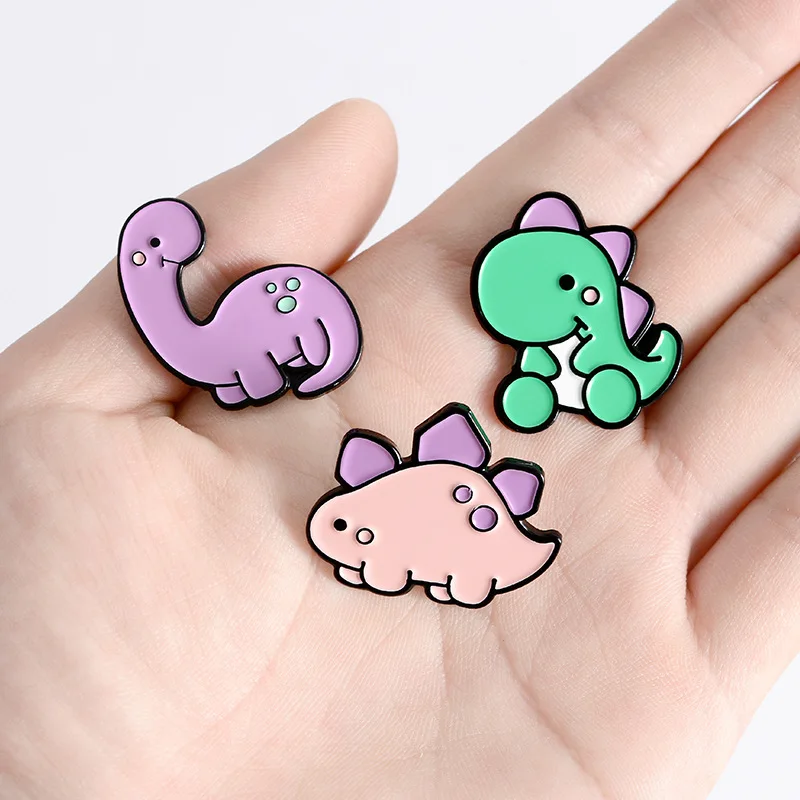 Broche de dinosaurio Pterosaurio Triceratops tiranosaurio Rex jirafa estegosaurio Brontosaurus broche insignia alfileres de solapa de dinosaurio