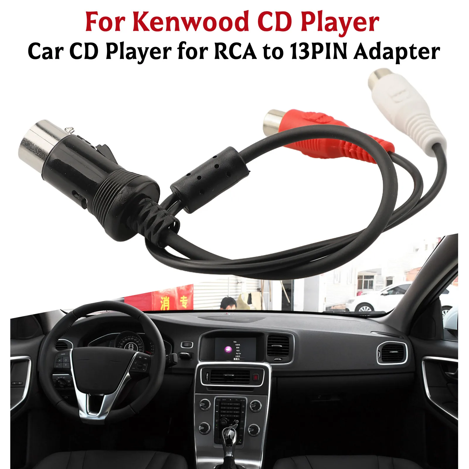 Audio de coche para RCA a Cable de 13 pines adaptador de Audio auxiliar para reproductor de CD Kenwood instalación directa reproductor de CD de coche para RCA a 13 pines Ada
