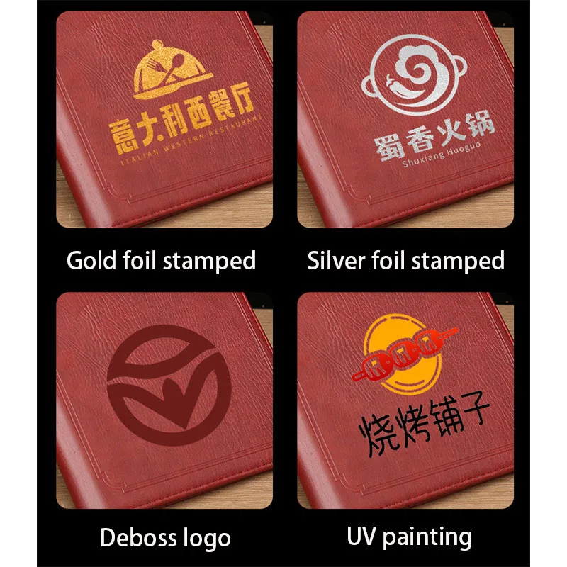 For A4 Papers PU Leather Folder With 7 Sheets Pockets