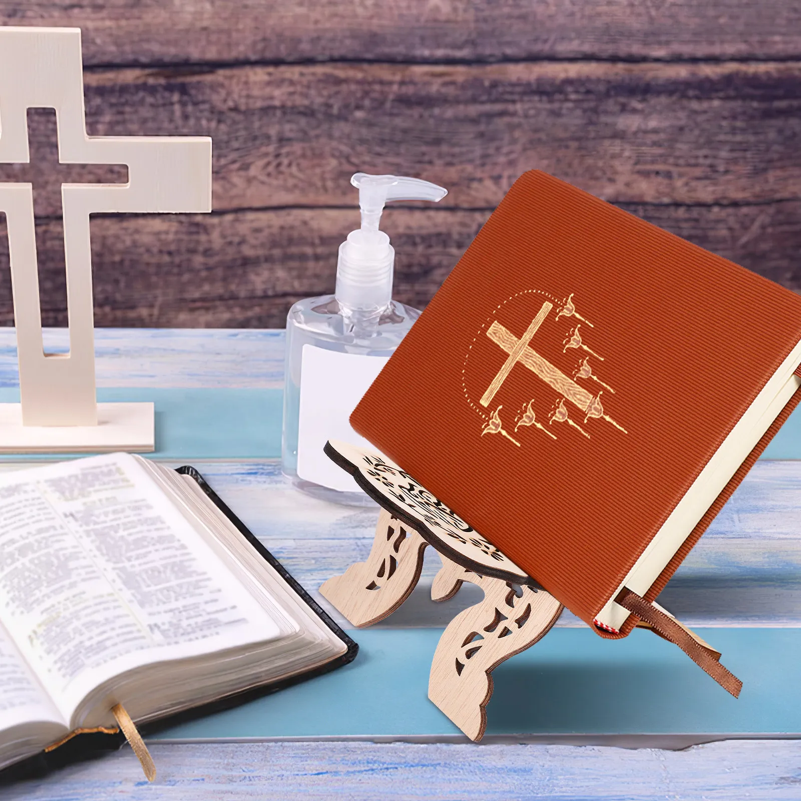Élégant support de lecture en bois pour livres, Bible, Coran, partitions musicales, bureau, étagère d'apprentissage, temple