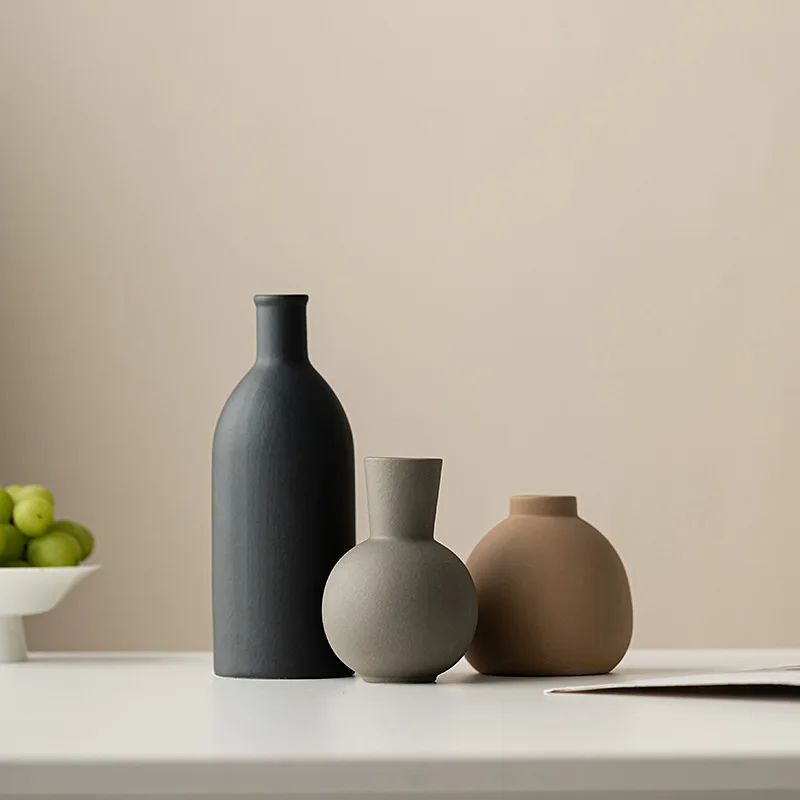 

Ceramic vase art Nordic style home living room ornament flower arrangement soft decoration