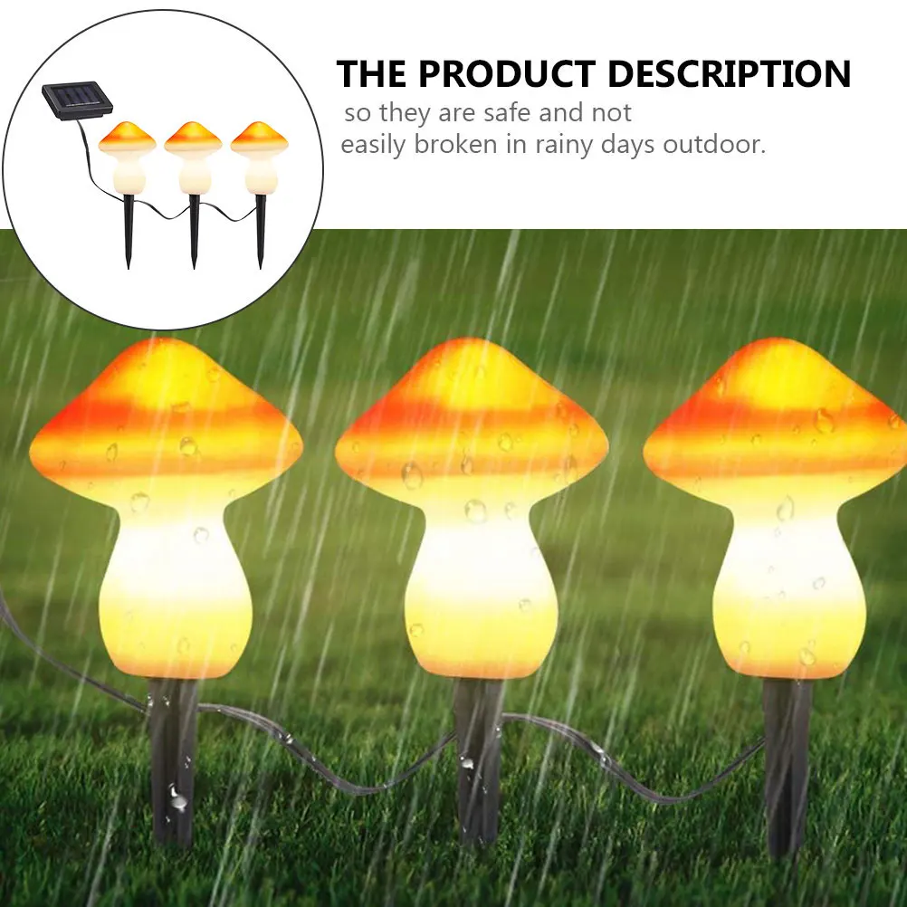 

Mushroom Light Garden LED Lawn Lamp Outdoor Resin Stake Pathway Solar Powered Energy Storage Night Sensor Automatic Waterproof