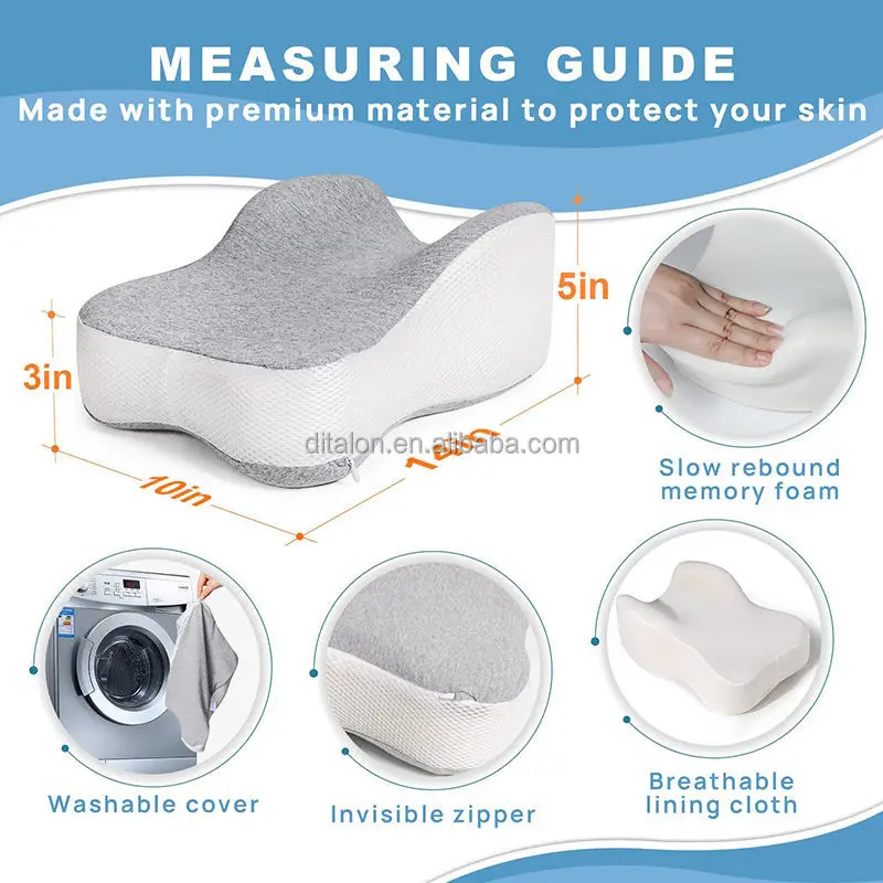 Pregnant Women Side Sleeping Knee Pillow H Shape Memory Foam Breathable Washable Cover Bed Cushion Leg Pillow for Sleeping