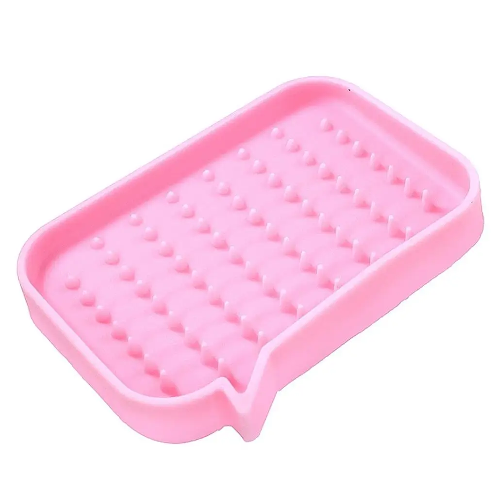 Soap Dish With Hole Non-Slide Draining Shelf Supple Silicone Colorful Container Case Home Shower Shop Countertop