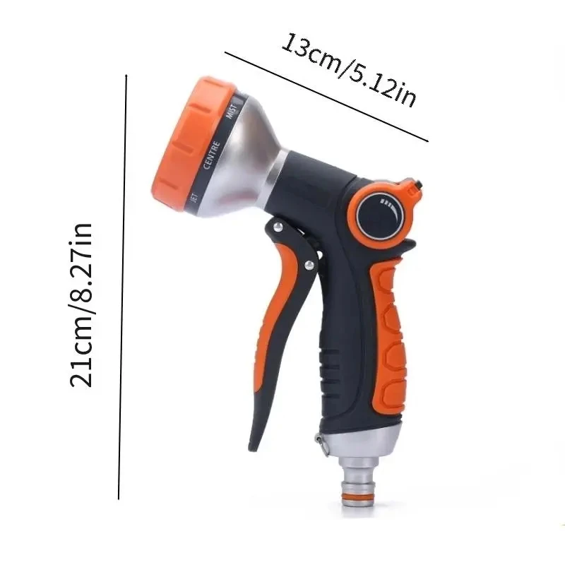 Hose Water Spray Gun Adjustable Car Wash Hose Garden Spray Portable High Pressure Gun Sprinkler Nozzle 8 Pattern Water Jet