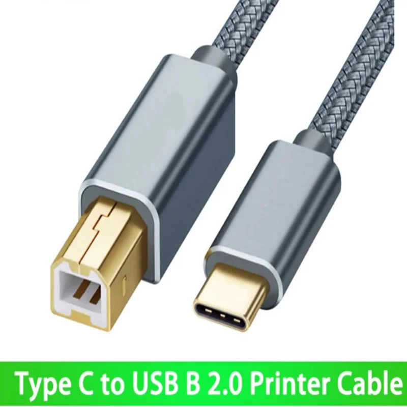 3M TypeC To Usb 2.0 Square Port Printers Cable Type C Cable Adapter  for Canon HP Samsung Printer Cord Scanner USB Printer Cable