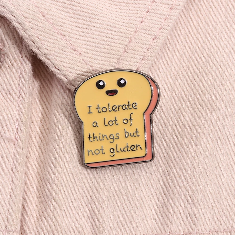 أنا أتسامح الكثير من الأشياء ولكن لا الغلوتين المينا دبوس الكرتون نخب بروش معدني شارة التلبيب اكسسوارات مجوهرات هدية للأصدقاء #2
