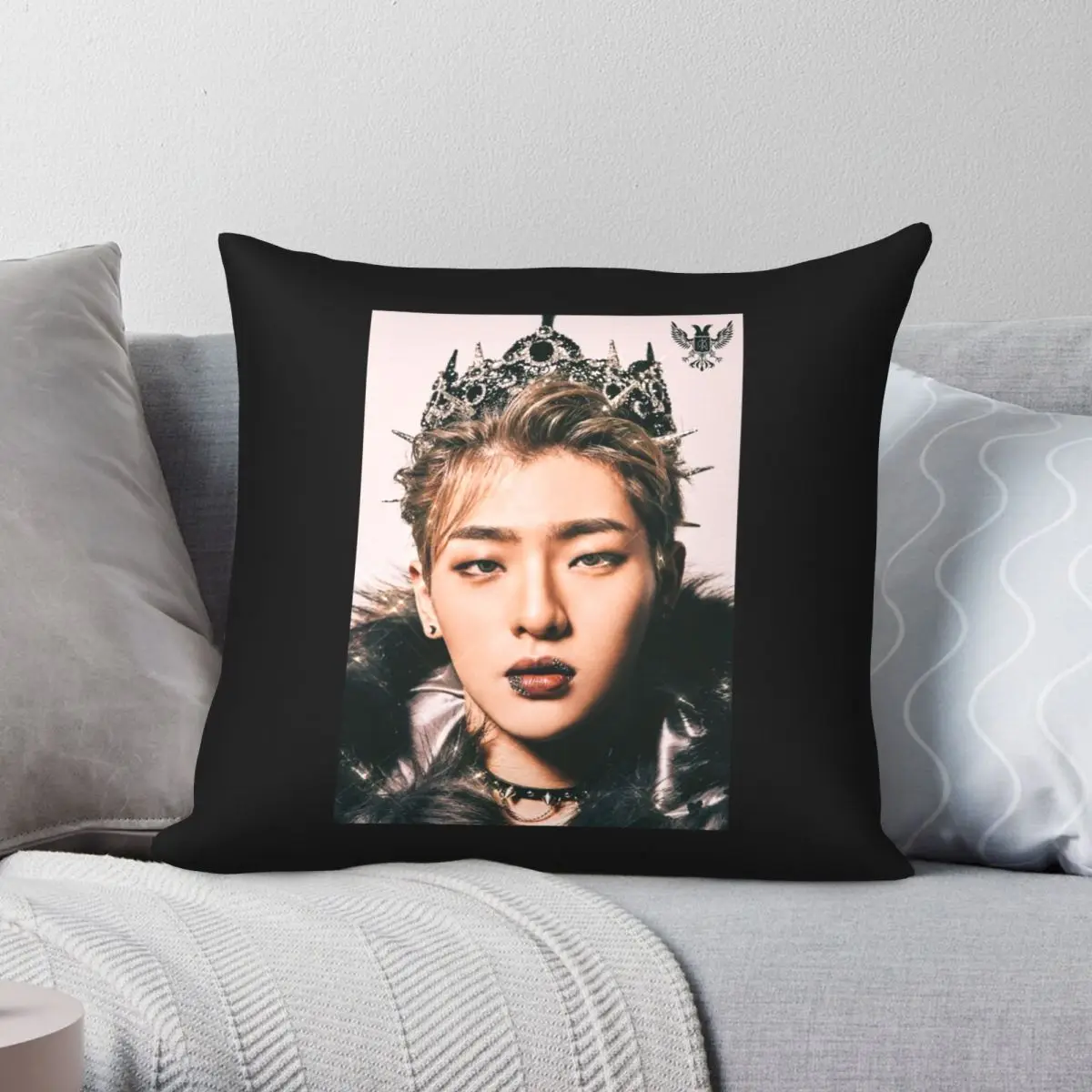 KINGDOM Mujin Kpop Sparkle Edit Square Pillowcase Polyester Linen Velvet Creative Zip Decor Home Cushion Cover