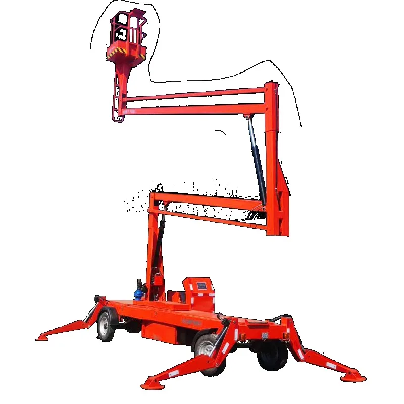YG Customized 10m 12m 14m Lift Towables Boom Lift Trailer Telescoping Lift