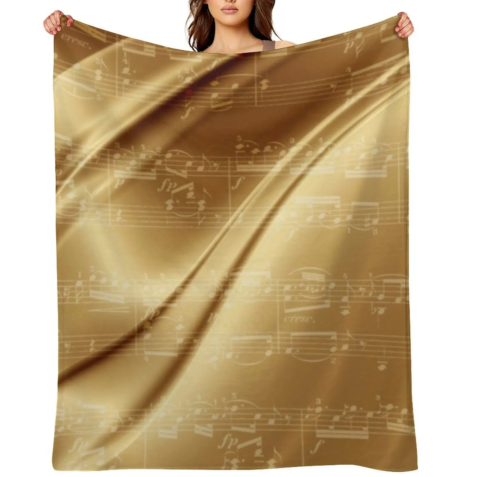 

Music Sheet on Liquid Gold Throw Blanket Decoratives Bed bed plaid Extra Large Throw Blankets
