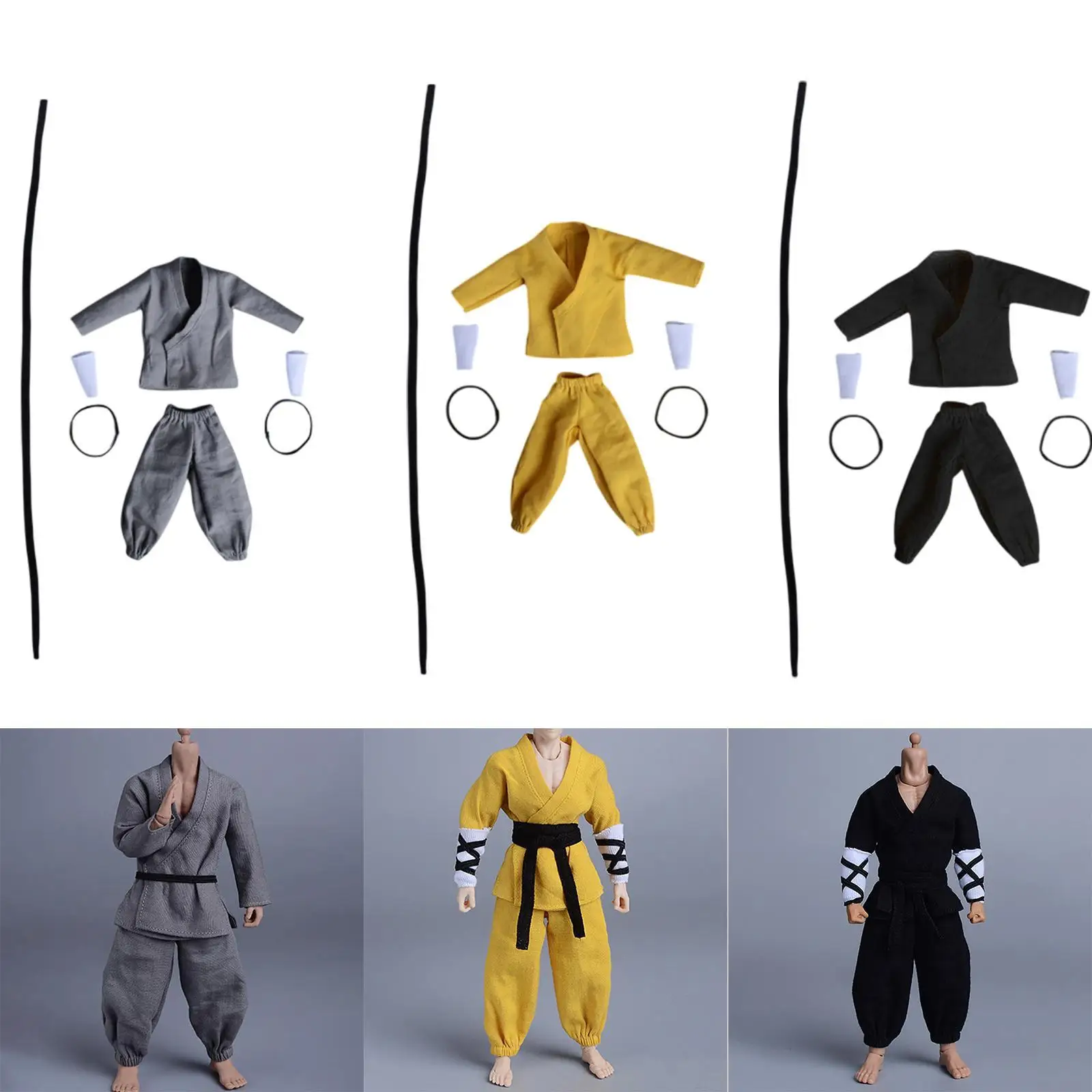 

5x Top Coat with Pants Handmade Miniature 1/12 for 6in Male Figures Dress up