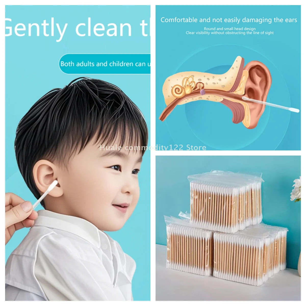 

24/100Pcs Sticky Ear Digger Ear Digging Tool Ear Wax Cleaning Special Not Hurt Ear Digging Spoon Ear Digging Cotton Swab