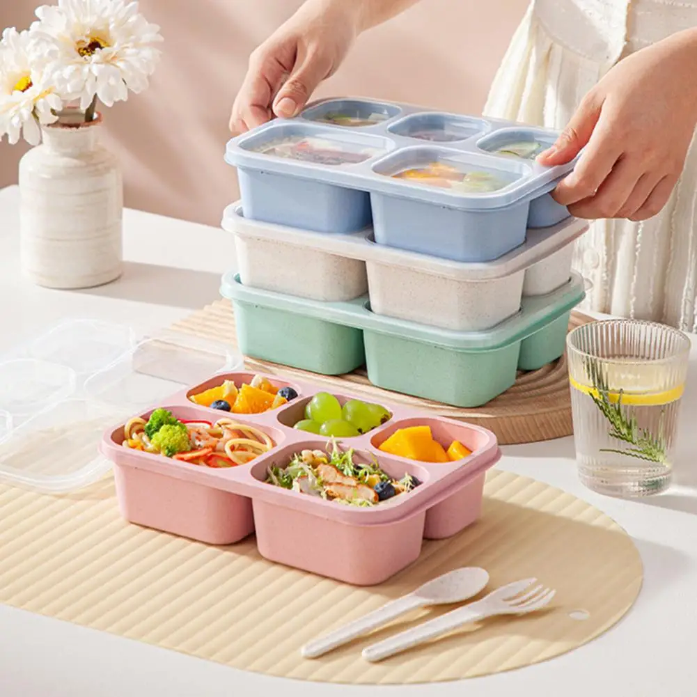 Meal Prep Containers for Adults Lunch Box with 5 Compartments Bento Lunch Box Containers for School Kitchen Tools