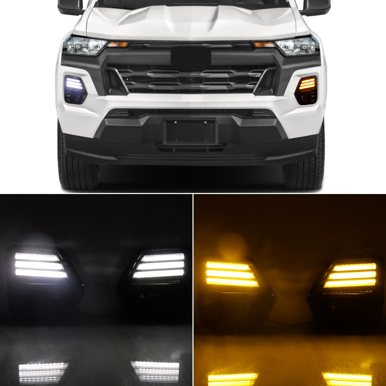 For Chevrolet Colorado 2023 2024 Car Accessories LED Lights Spot Driving Lamp DRL Pair Fog Light Daytime Running Light DRL 1 Set