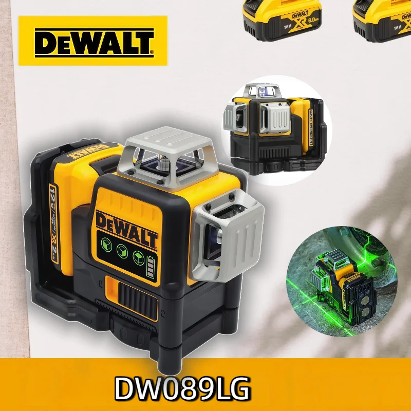 

2025 Dewalt DW089LG 3 стороны * 360 градусов вертикальная литиевая батарея 12 В 12 линий лазер 360 уровень горизонтальный зеленый метр открытый