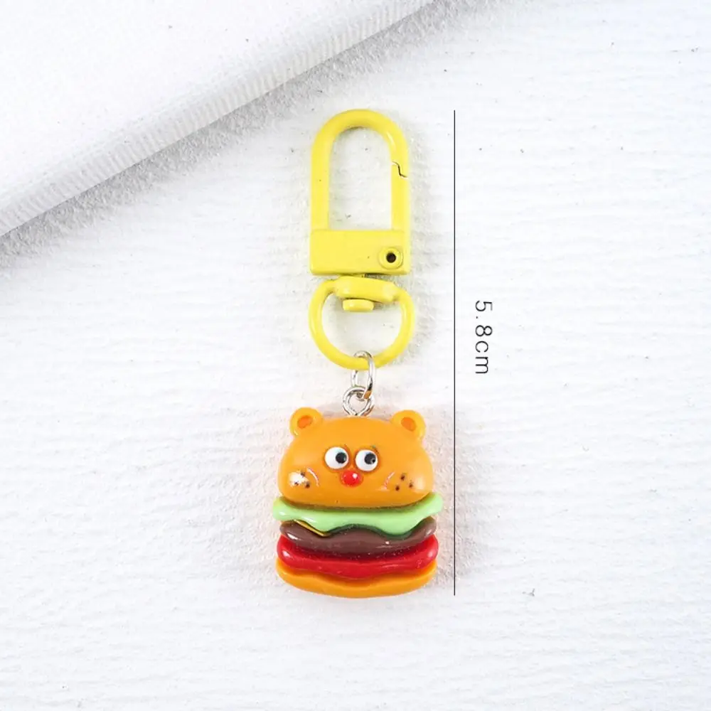 Bag Accessories Gifts Soft Pendant Key Chain Cute Fun Food Small Pendant Hamburger Eggs Car Key Holder Schoolbag