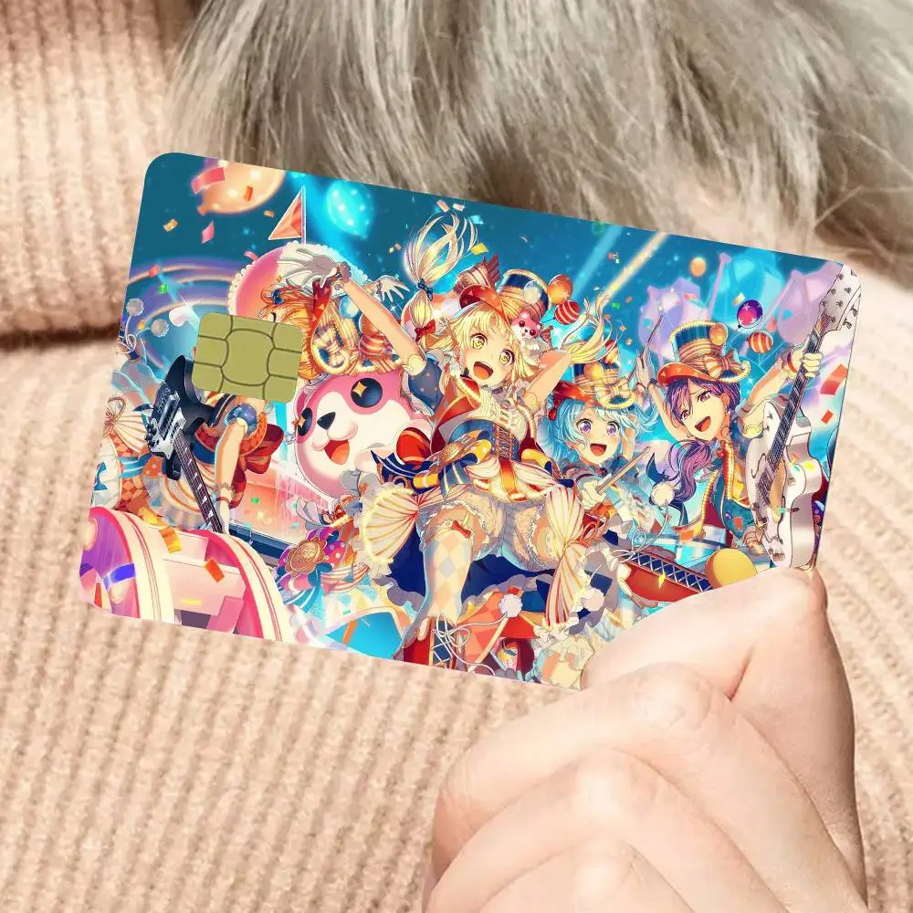 ملصقات بطاقات B-BanG D-DreamS لتفقية بطاقة الائتمان الخصم أو حفظ الغلاف على قبالة رقيقة جدًا لا تتلاشى ملصق غطاء الجلد