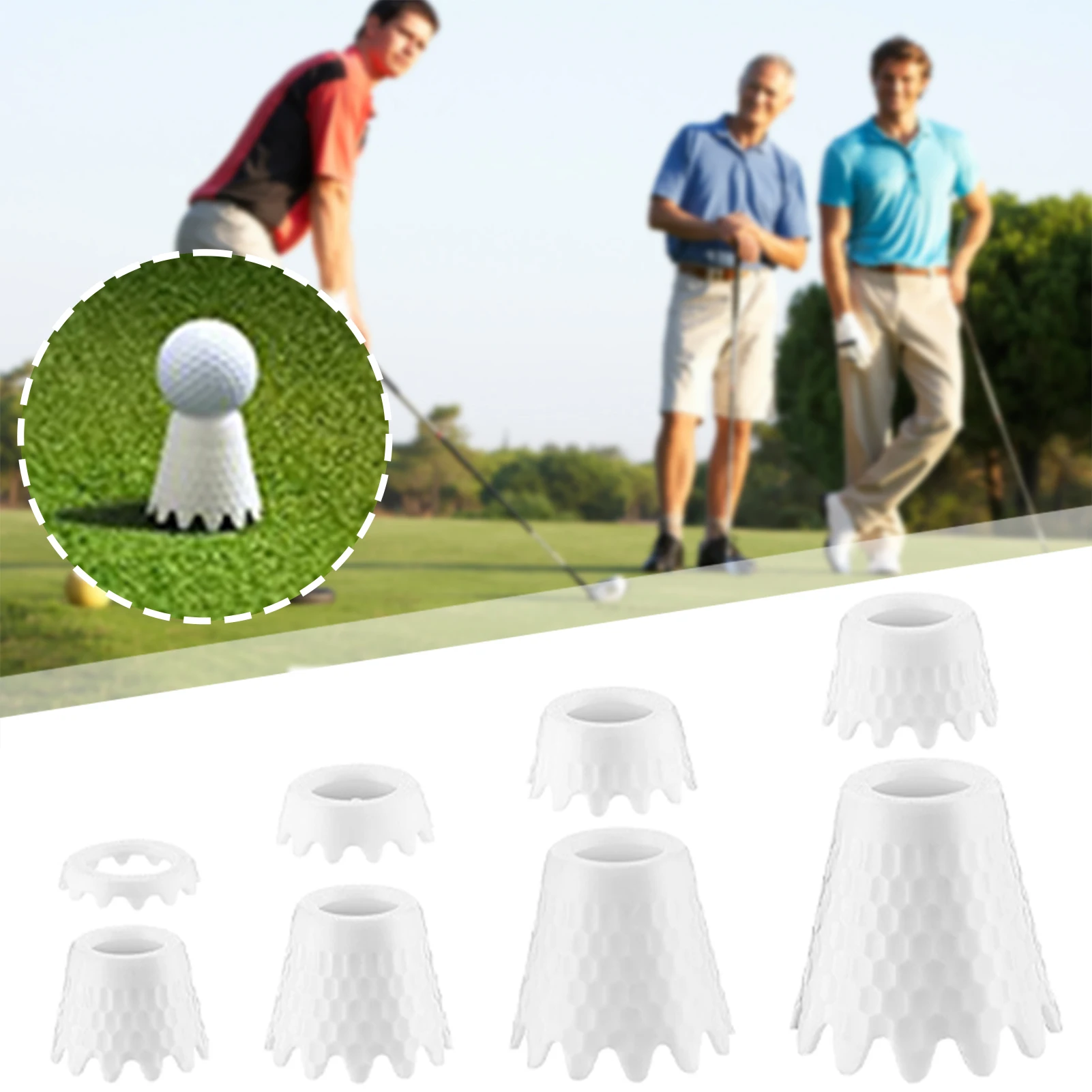 8pcs Plastic Golf Ball Seat Golf Tee Plastic Base Suitable For Playing Golf Balls Multi Size Ball Seat Bottom