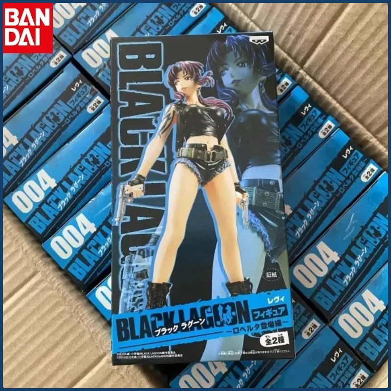 

Bandai оригинальная двухручная аниме-фигурка BLACK LAGOON Revy (Rebecca) экшн-модель коллекционные украшения для рабочего стола на складе