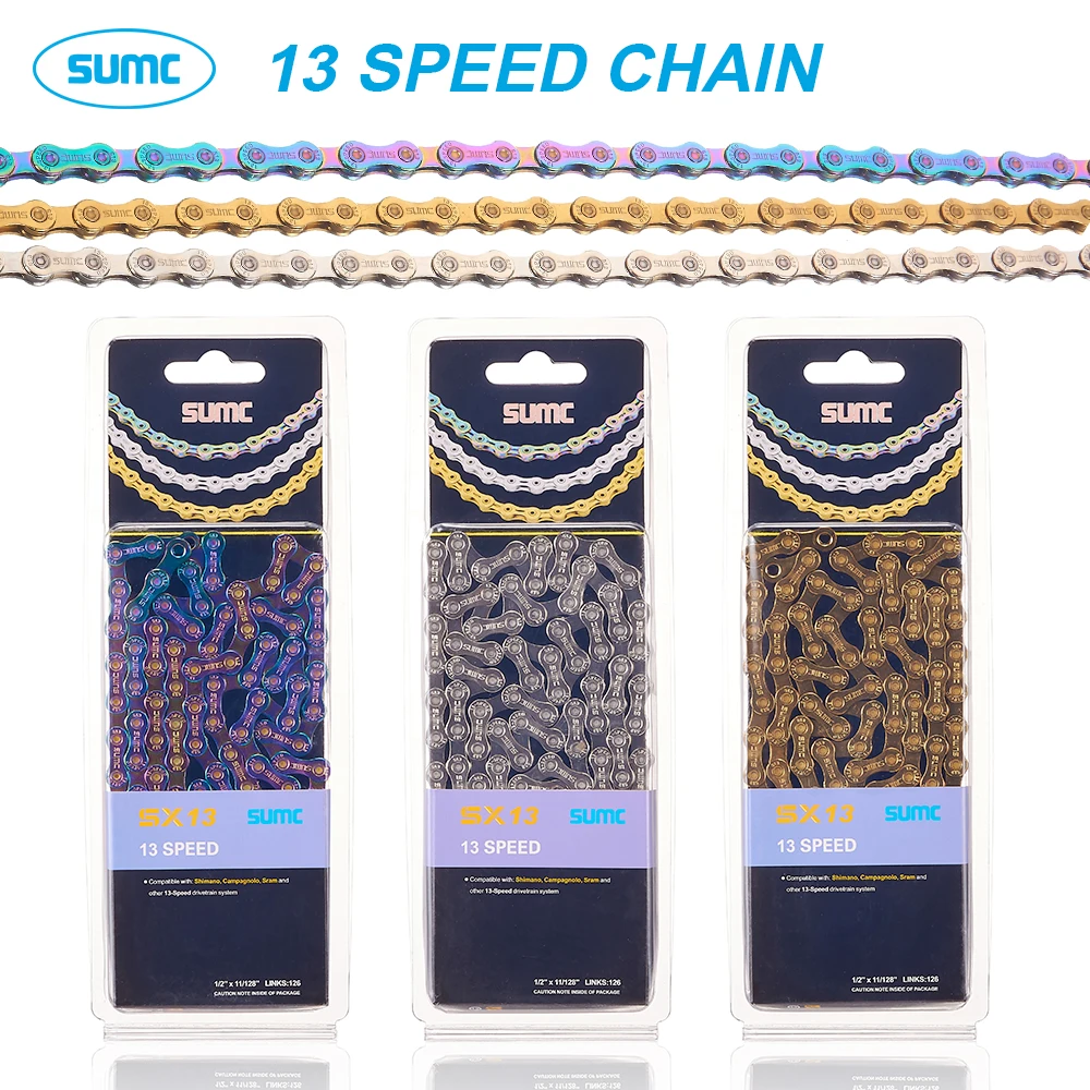 SUMC 13 Speed MTB Road Bike Chain 126L SX13 Original Box 13V Bicycle Chain with missinglink Compatible with Shimano SRAM