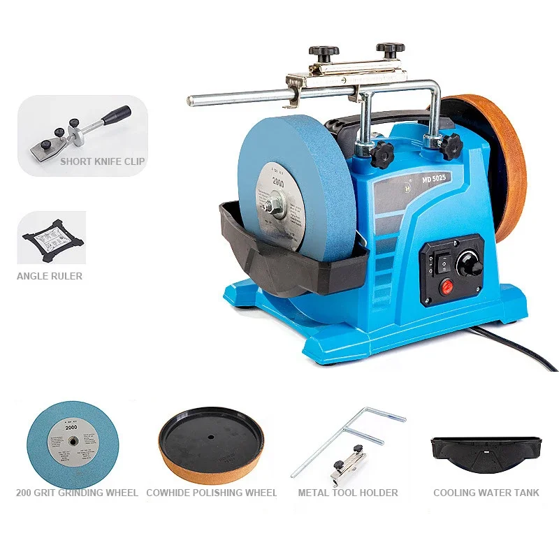 220V 8inch Electric Low-Speed Water-Cooled Knife Sharpener Woodworking Turning Tool Carving Knife Chisel Sharpening Machine