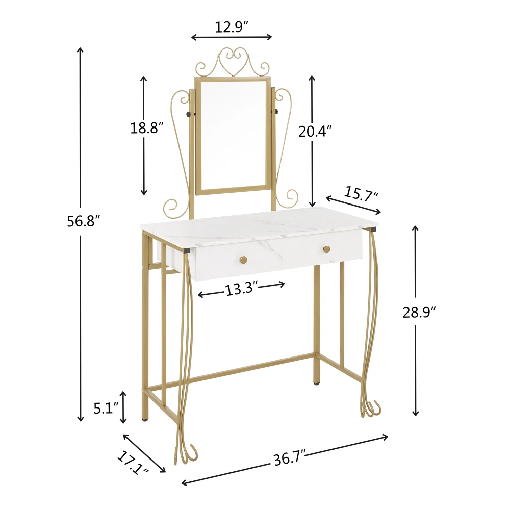 Ensemble de table de vanité pour femmes et filles, bureau de maquillage avec tabouret, vanité de chambre à coucher vintage, rangement en élasthanne avec miroir