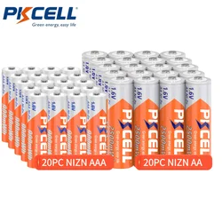PKCELL Ni-Zn Battery Combo 1.6V AAA+AA Rechargeable Battery Ni-Zn 900mWh+2500mWh Batteries For LED Flashlights with Battery Box