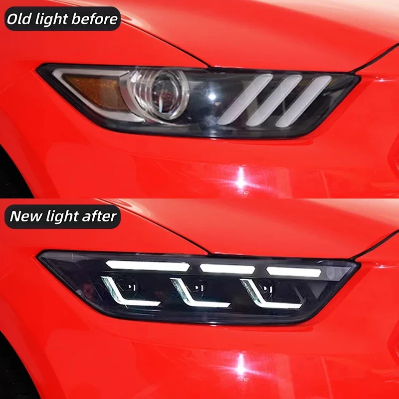 Car Styling Head Lamp for Ford Mustang Headlights 2015-2017 Mustang LED Headlight DRL Hid Bi Xenon Auto Accessories