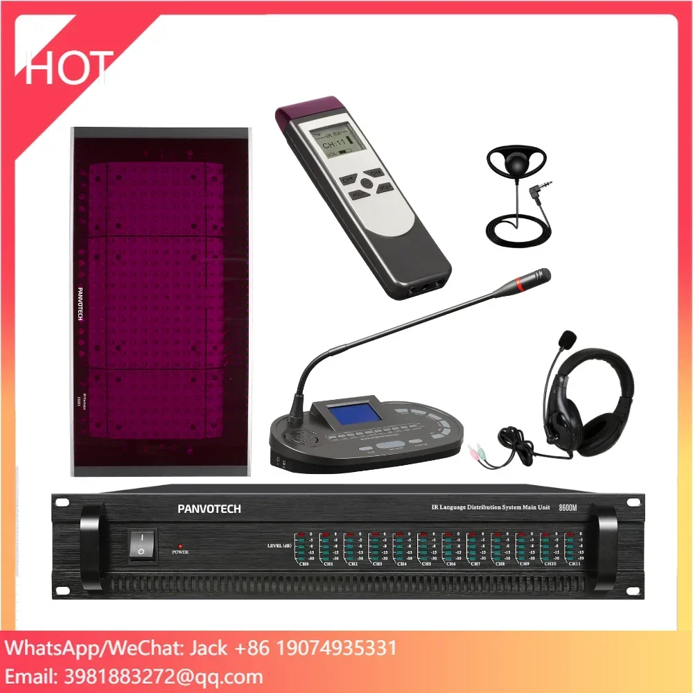 Panvotech Wireless Multi Languages Translation Simultaneous Interpretation Equipment Systems For Conference, Summit, Seminar