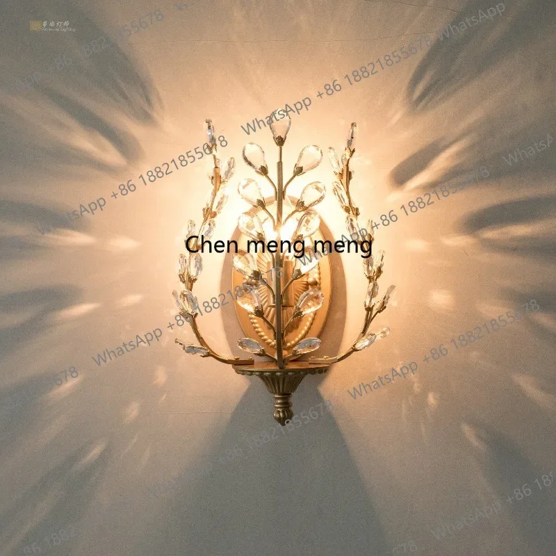 

D1089 American crystal wall lamp light luxury European simple creative personality aisle background wall bedroom bedside lamp