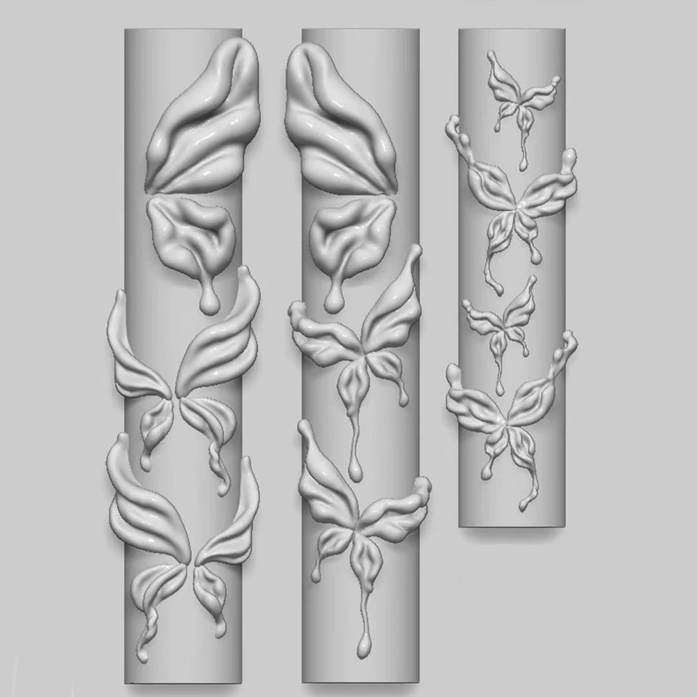 

1Pcs Flower Series Nail Art Molds 3D Acrylic Lily Rose Flowers Butterfly Girl Nail Accessories Girl Diy Silicone Nail Art Molds