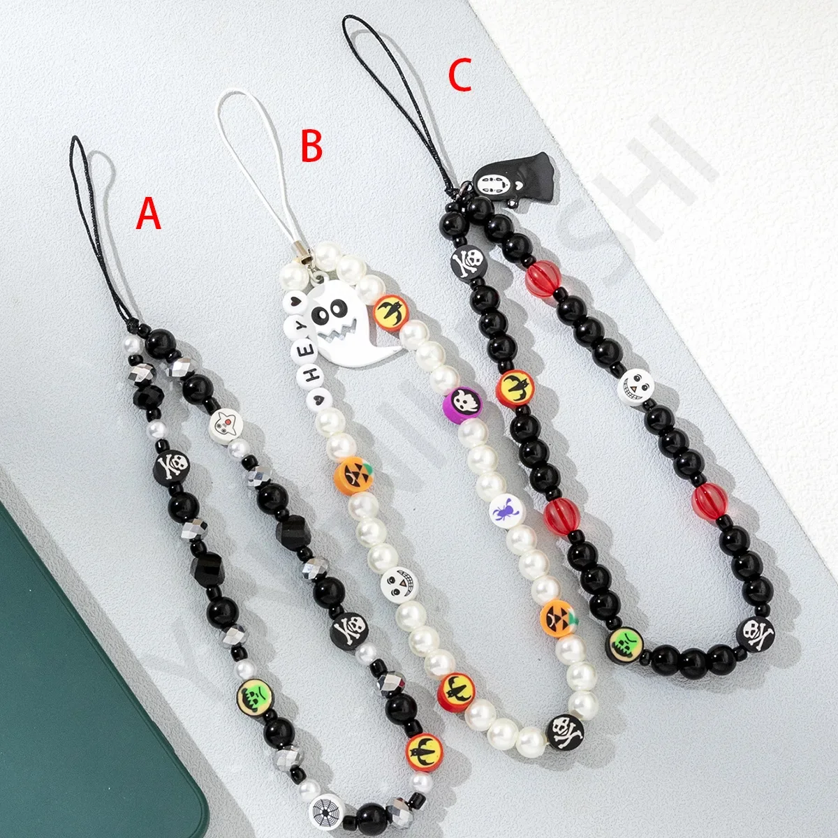 Halloween Series Beaded Mobile Phone Chain Colorful Popular Mobile Phone Chain Hanging Chain Ornaments