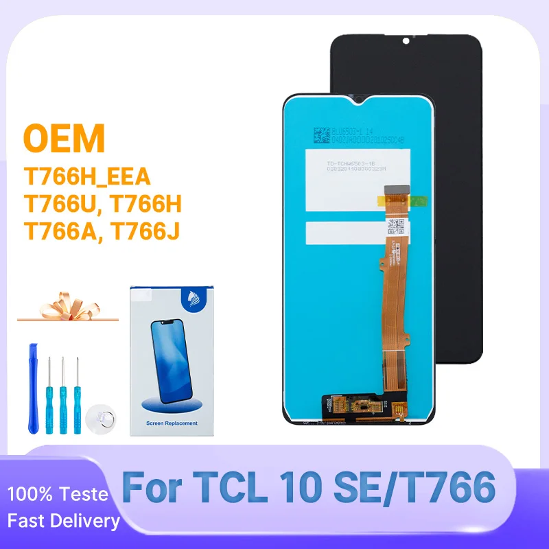 Pantalla táctil Pop de 6,52 pulgadas para TCL 10 SE LCD Premium digitalizador de pantalla para piezas de repuesto de pantalla TCL 10 SE T766H_EEA, T766U T766H