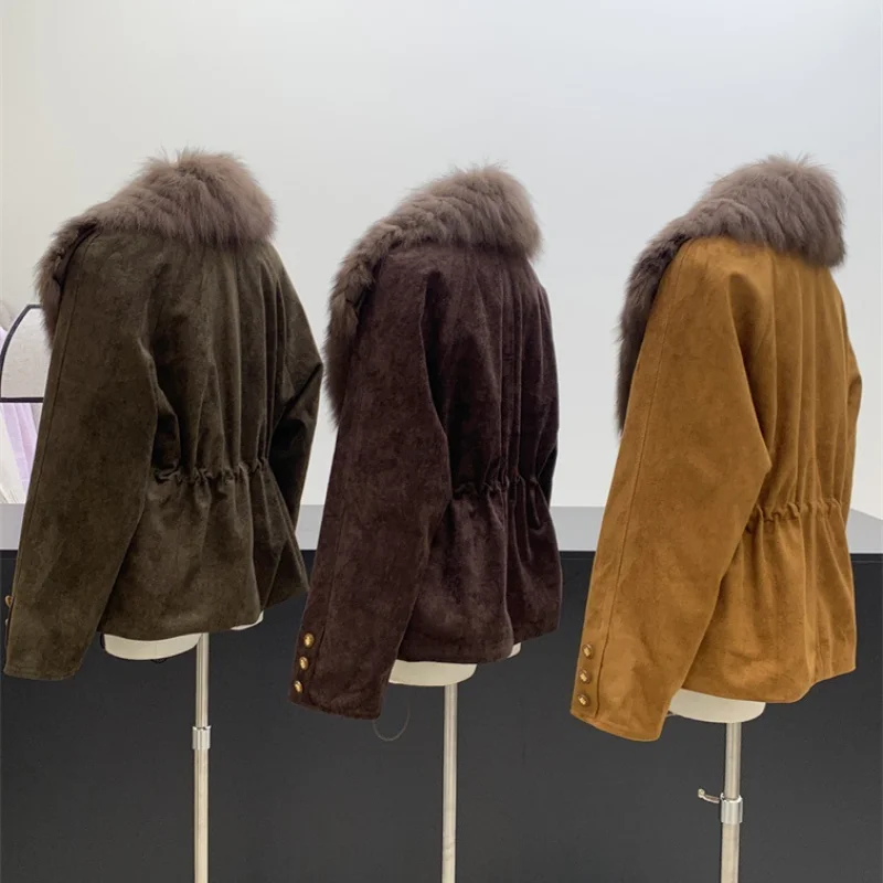 2026 New Fur Jackets Real Fox Fur Jacket Natural Fur Top Clothes Women Fashion Warm Thick Duck Down Coat Female